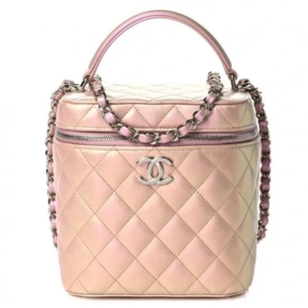 💗✨ CHANEL Iridescent Pink Vanity Top Handle-Crossbody in New/Pristine, Full Set - Picture 13 of 13